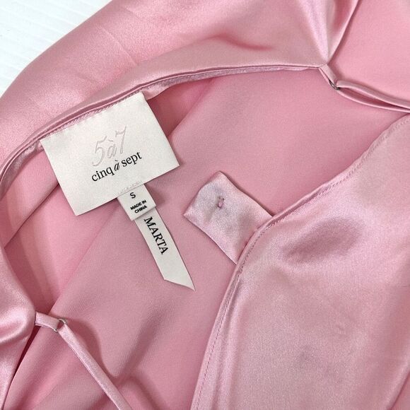 Cinq a Sept Marta Cami S Venus Pink Silk Cowl Neck Romantic Coquette Classic - Picture 6 of 12